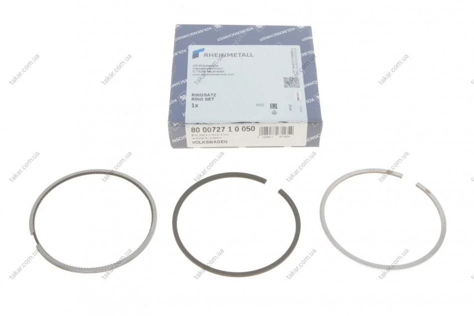 Комплект поршневых колец VW 81,500 KOLBENSCHMIDT 800072710050 (фото 1)