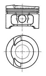 Поршень з кільцями VW 81.5 2.8VR6 AAA/AES/AFP/AGZ/AMY (вир-во KS) KOLBENSCHMIDT 91033610