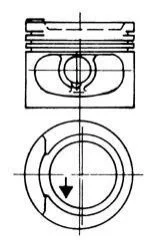 Поршень з кільцями AUDI/VW 82.01 DS/DZ/ADZ/RH (вир-во KS) KOLBENSCHMIDT 93928630 (фото 1)