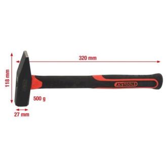 Слюсарний молоток з рукояткою з фібергласу 500 гр KS TOOLS 142.1351