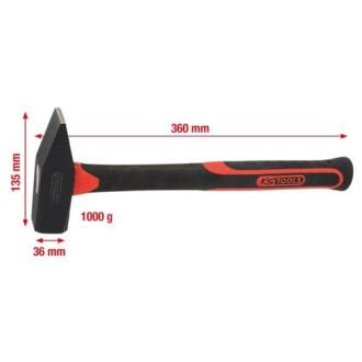 Слюсарний молоток з рукояткою з фібергласу 1000 гр KS TOOLS 142.1401