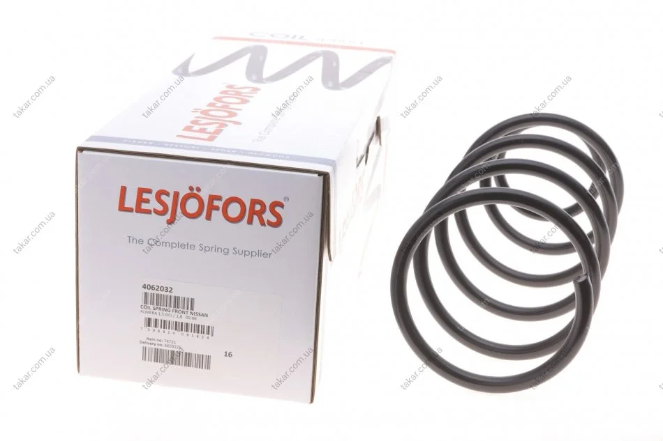 Пружина подвески передняя винтовая LESJOFORS 4062032 (фото 1)