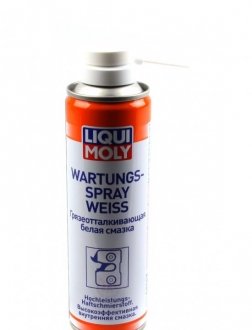 БІЛЕ МАСТИЛО ЩО ВІДШТОВХУЄ БРУД WARTUNG-SPRAY WEISS 0,25Л LIQUI MOLY 3953