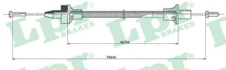 Трос сцепления LPR C0076C