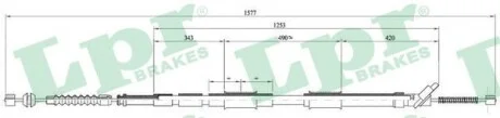 Трос ручного гальма LPR C0875B