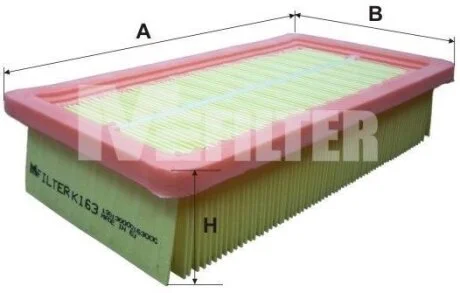 Фільтр повітряний FIAT (вир-во M-filter) M-FILTER K163