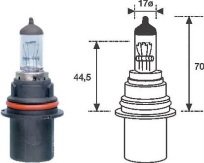 Лампа розжарювання HB1 12V 65/45W P29T MAGNETI MARELLI 002555200000