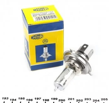 Лампа накаливания, фара дальнего света (вир-во Magneti Marelli кор.код. H4 12 XL) MAGNETI MARELLI 002585100000