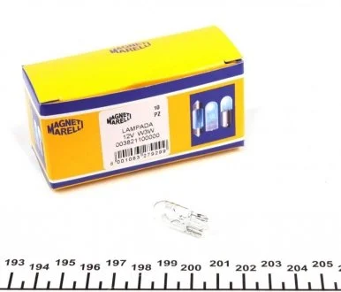 Лампа розжарювання W3W 12V 3W W2, 1x9, 5d (вир-во Magneti Marelli) MAGNETI MARELLI 003821100000
