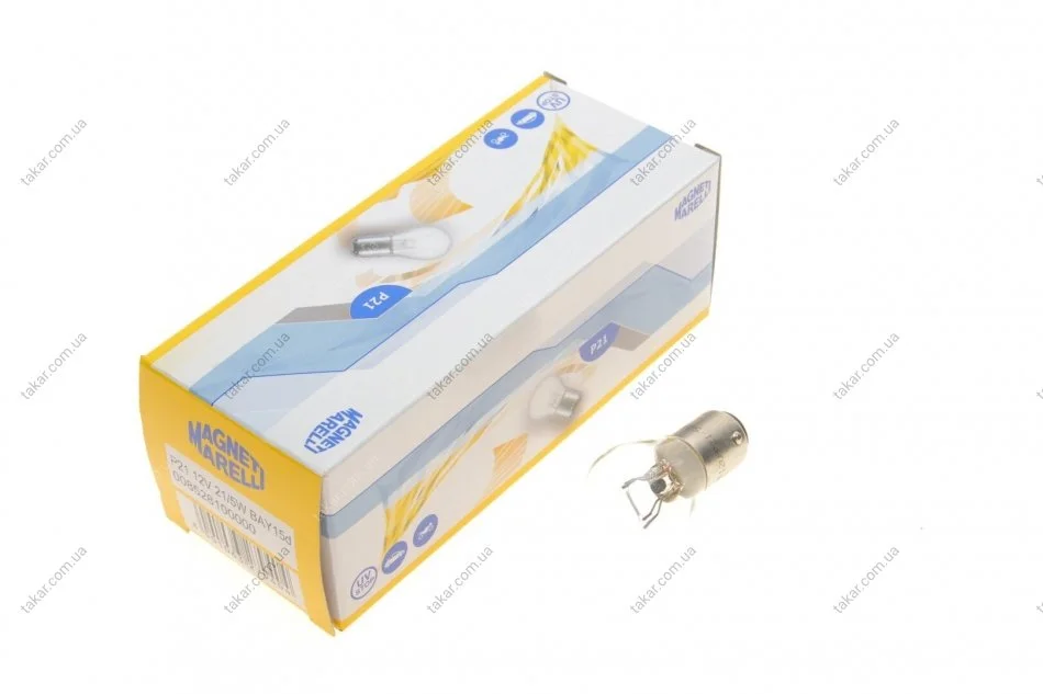 Лампа розжарювання P21/5W 12V BAY15d (вир-во Magneti Marelli) MAGNETI MARELLI 008528100000 (фото 1)