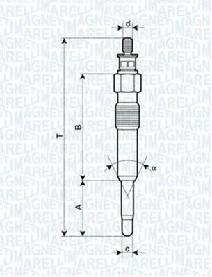 Свічка розжарювання 11V, 85.4мм MAGNETI MARELLI 062503901304 (фото 1)