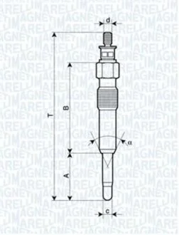 Свеча накаливания 11V, 85.4мм MAGNETI MARELLI 062503901304