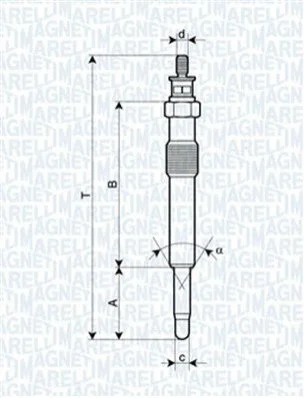 Свічка розжарювання 10V, 94.9мм MAGNETI MARELLI 062900018304 (фото 1)
