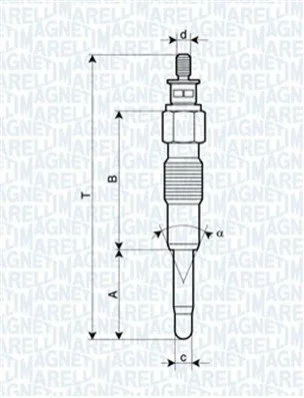 Свічка розжарювання 11V, 77.9мм MAGNETI MARELLI 062900040304 (фото 1)