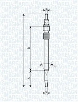 Свеча накаливания 5V, 133.5мм MAGNETI MARELLI 062900052304