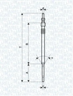 Свічка розжарювання 11V, 150.9мм MAGNETI MARELLI 062900060304