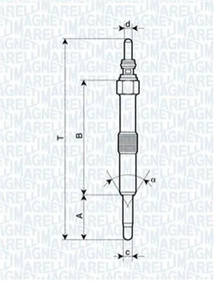 Свічка розжарювання 11V, 107мм MAGNETI MARELLI 062900067304 (фото 1)