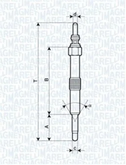 Свеча накаливания 11V, 107мм MAGNETI MARELLI 062900067304