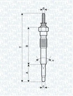 Свеча накаливания 11V, 98.3мм MAGNETI MARELLI 062900068304