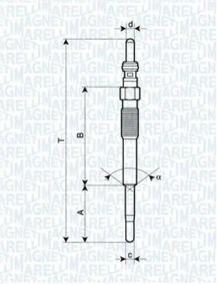 Свічка розжарювання 11V, 98.4мм MAGNETI MARELLI 062900080304 (фото 1)