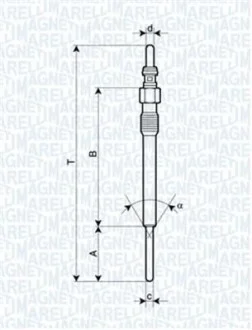 Свічка розжарювання 4,4V, 119мм MAGNETI MARELLI 062900090304