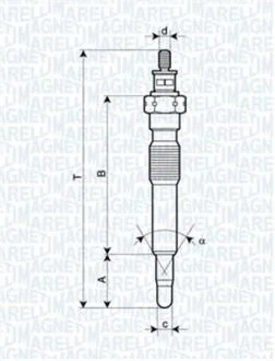 Свеча накаливания 11V, 85.9мм MAGNETI MARELLI 062900092304
