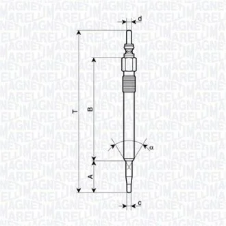 Свеча накаливания 5V, 130.5мм MAGNETI MARELLI 062900128304