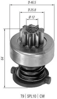 Ведущая шестерня, стартер (вир-во Magneti Marelli кор.код. AMB0122) MAGNETI MARELLI 940113020122