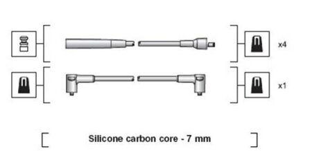 Комплект проводов зажигания VW Golf II, Jetta II (кор.код. MSK1251) MAGNETI MARELLI 941318111251