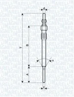 Свічка розжарювання 4,4V, 119мм MAGNETI MARELLI UY19A