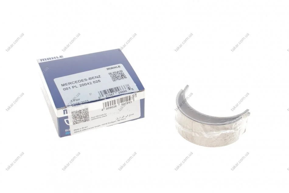 Вкладиші шатунні MB PL 0,25 OM611/612/613/646/647/648 SPUTTER (вир-во Mahle) MAHLE / KNECHT 001 PL 20042 025 (фото 1)