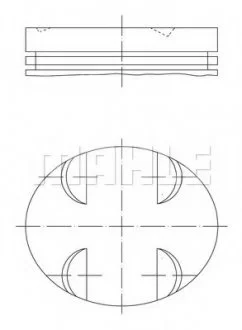 Поршень с кольцами. MAHLE / KNECHT 0052401