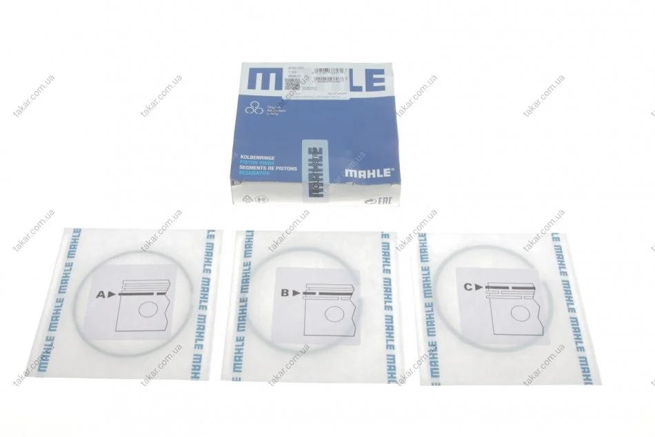 Кольцо поршневое на 1 цилиндр, комплект. MAHLE / KNECHT 00981N0 (фото 1)
