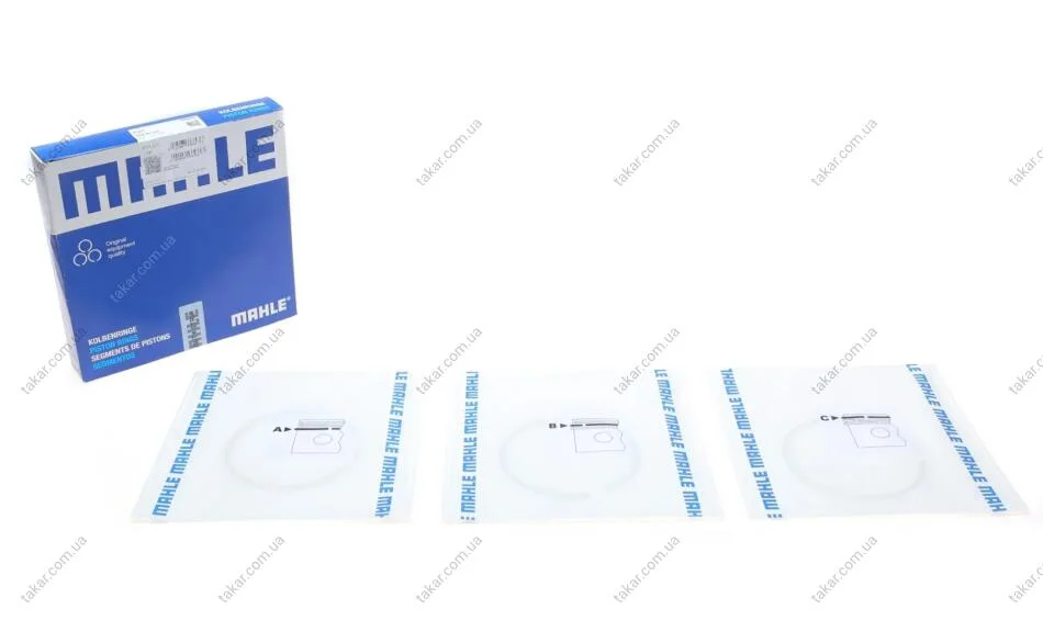 Кольцо поршневое на 1 цилиндр, комплект. MAHLE / KNECHT 009 90 N0 (фото 1)