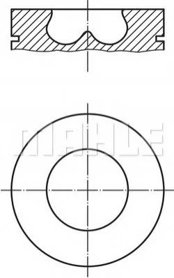 Поршень с кольцами FORD 90.4 TRANSIT 2.4 TDCI 2004- (выр-во MAHLE) MAHLE / KNECHT 013 PI 00107 002 (фото 1)