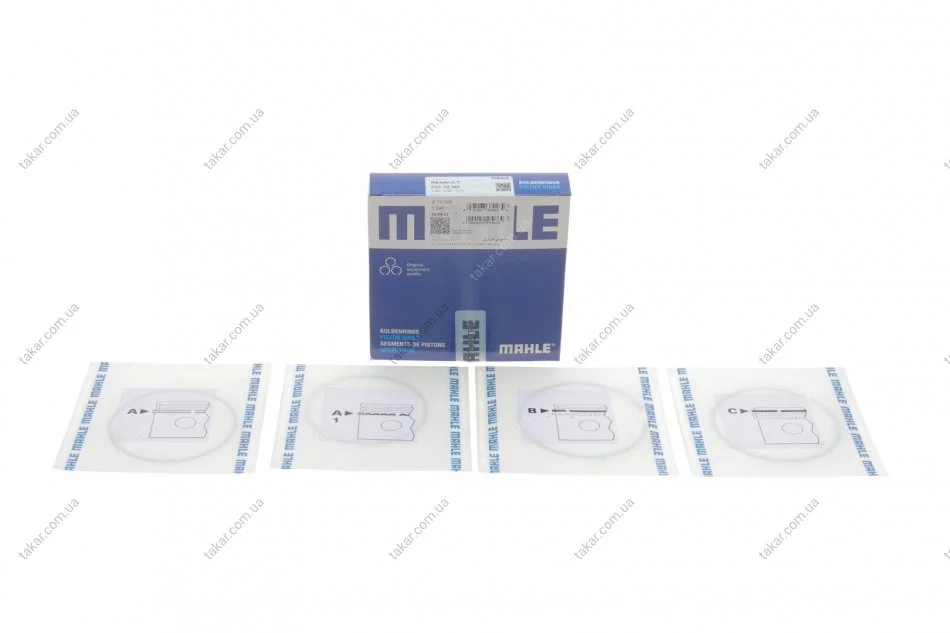 Кольцо поршневое на 1 цилиндр, комплект. MAHLE / KNECHT 02202N0 (фото 1)