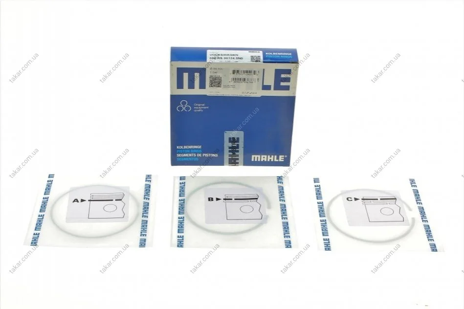 Кільце поршневе на 1 циліндр, комплект. MAHLE / KNECHT 028RS001240N0 (фото 1)