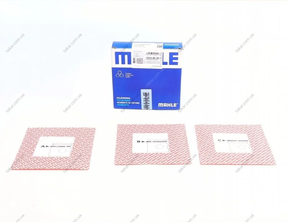 Кільце поршневе на 1 циліндр, комплект. MAHLE / KNECHT 029 55 N1 (фото 1)