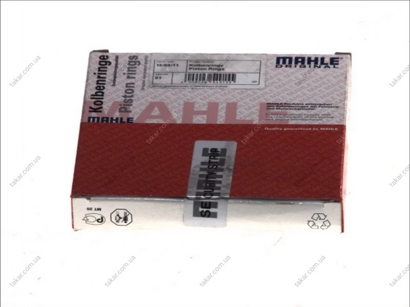 Кільце поршневе на 1 циліндр, комплект. MAHLE / KNECHT 03074N0 (фото 1)