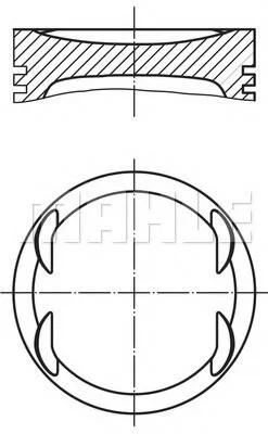 Поршень з кільцями VAG 76,76 1,6i 16V ATN/AUS/AZD (вир-во Mahle) MAHLE / KNECHT 030 99 01 (фото 1)