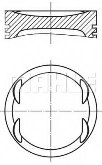 Поршень с кольцами VAG 77,01 1,6i 16V ATN/AUS/AZD (Mahle) MAHLE / KNECHT 030 99 02