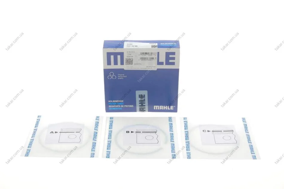 Кольцо поршневое на 1 цилиндр, комплект. MAHLE / KNECHT 03319N0 (фото 1)