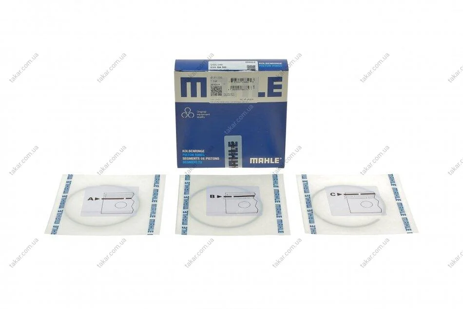 Кiльця поршневi (вир-во Mahle) MAHLE / KNECHT 038 64 N0 (фото 1)