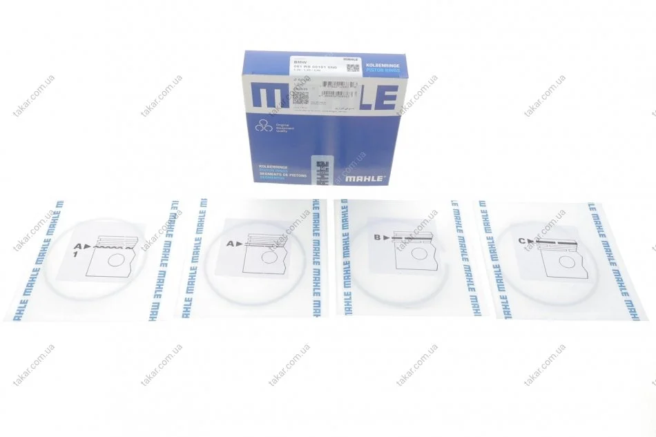 Кольцо поршневое на 1 цилиндр, комплект. MAHLE / KNECHT 081 RS 00101 0N0 (фото 1)