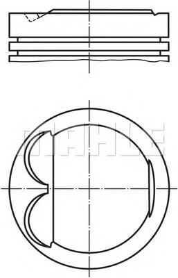 Поршень (вир-во Mahle) MAHLE / KNECHT 607 77 00 (фото 1)