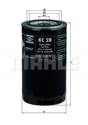 Паливний фільтр, що накручується, дизель MAHLE / KNECHT KC28 (фото 1)