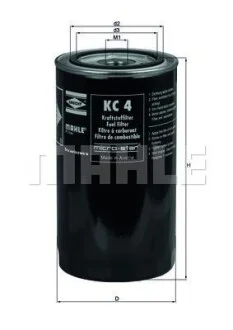 Паливний фільтр MAHLE / KNECHT KC4