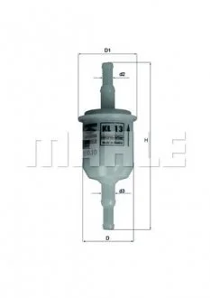 Паливний прямоточний фільтр MAHLE/KNECHT бензин MAHLE / KNECHT KL13