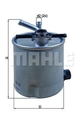 Топливный прямоточный фильтр дизель MAHLE / KNECHT KL440/43 (фото 1)