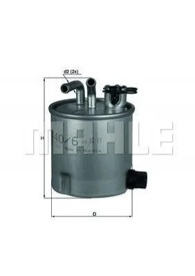 Паливний прямоточний фільтр MAHLE/KNECHT дизель MAHLE / KNECHT KL440/6 (фото 1)